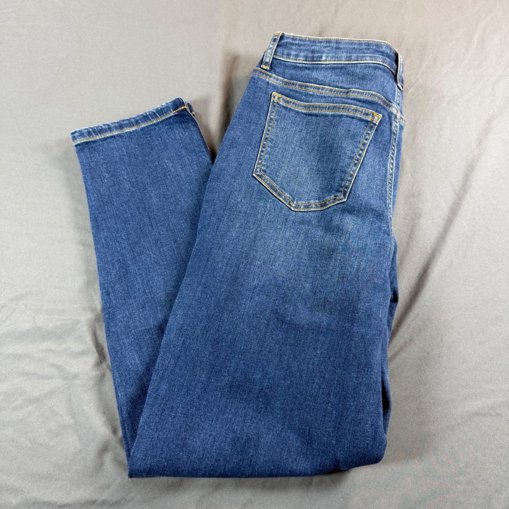 AnyBody Womens Straight Leg Repreve Recycled Indigo Denim Jeans Size 4 Blue